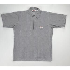 Ben Davis Short Sleeve Striped 1/2 Zip Shirt Men’s Medium